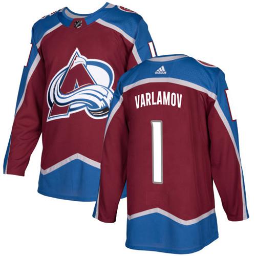 Adidas Men Colorado Avalanche 1 Semyon Varlamov Burgundy Home Authentic Stitched NHL Jersey